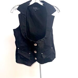 Tripp NYC Black Pinstripe Vest